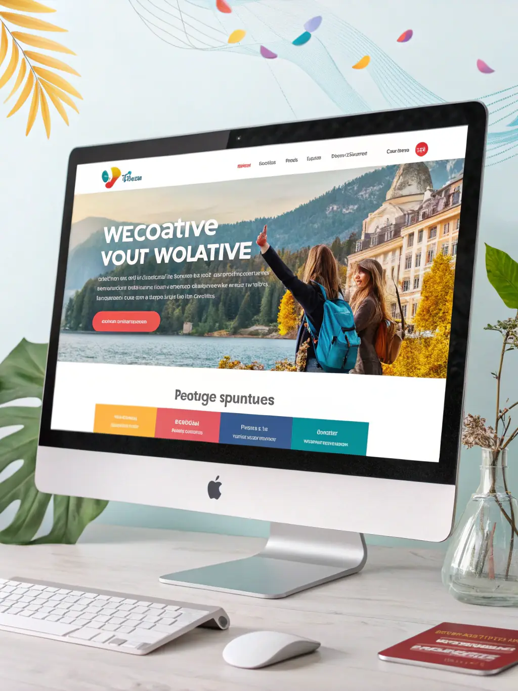 A visually appealing website design featuring custom branding elements, reflecting the unique identity and values of a small business.