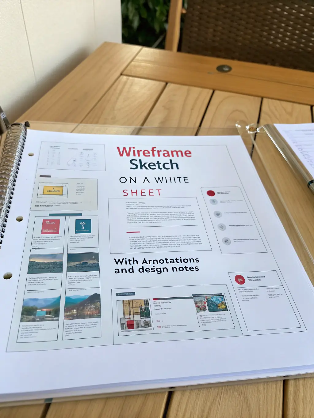 A website wireframe illustrating the planning and structure of a website, highlighting the importance of strategic layout and user flow.